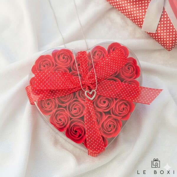 Set “verižica srce + vrtnice”