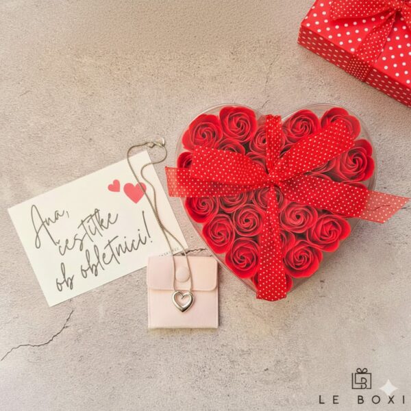 Set “verižica srce + vrtnice” - slika 2