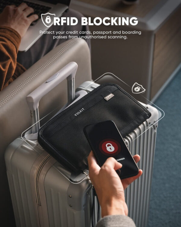 Potovalna denarnica za dokumente in denar – RFID zaščita - slika 2